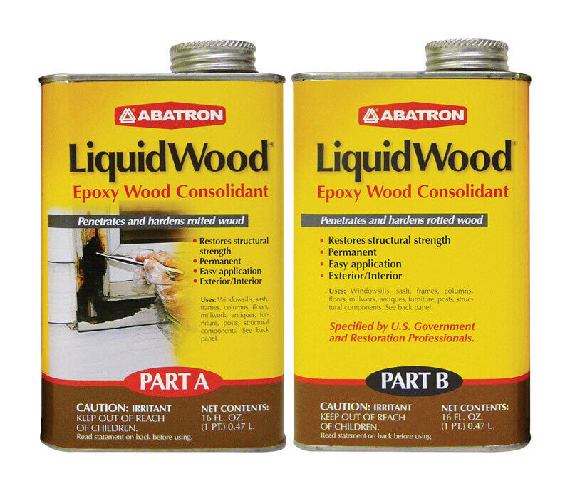 Abatron LiquidWood Transparent Clear Epoxy Wood Consolidant Kit 2 pt b-image