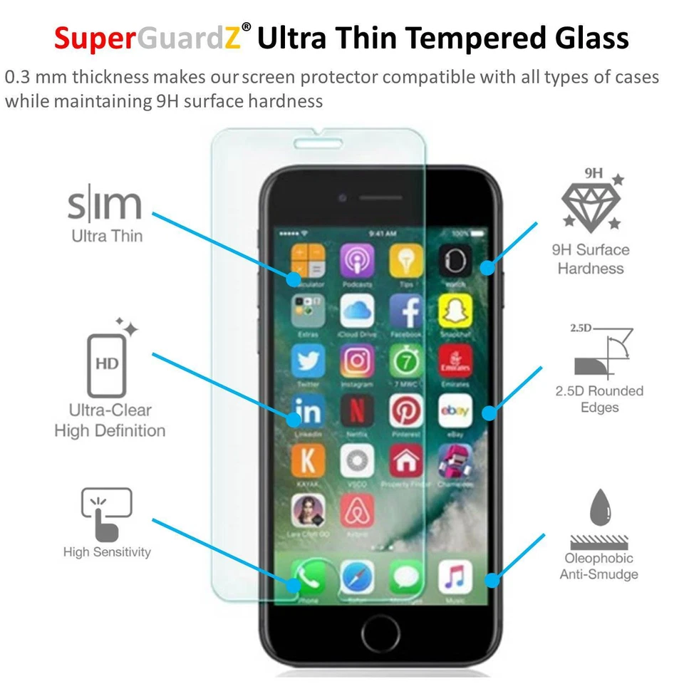 Tempered Glass Screen Protector Guard Shield For iPhone SE 3 2 (2022 / 2020) - Image 3 of 4