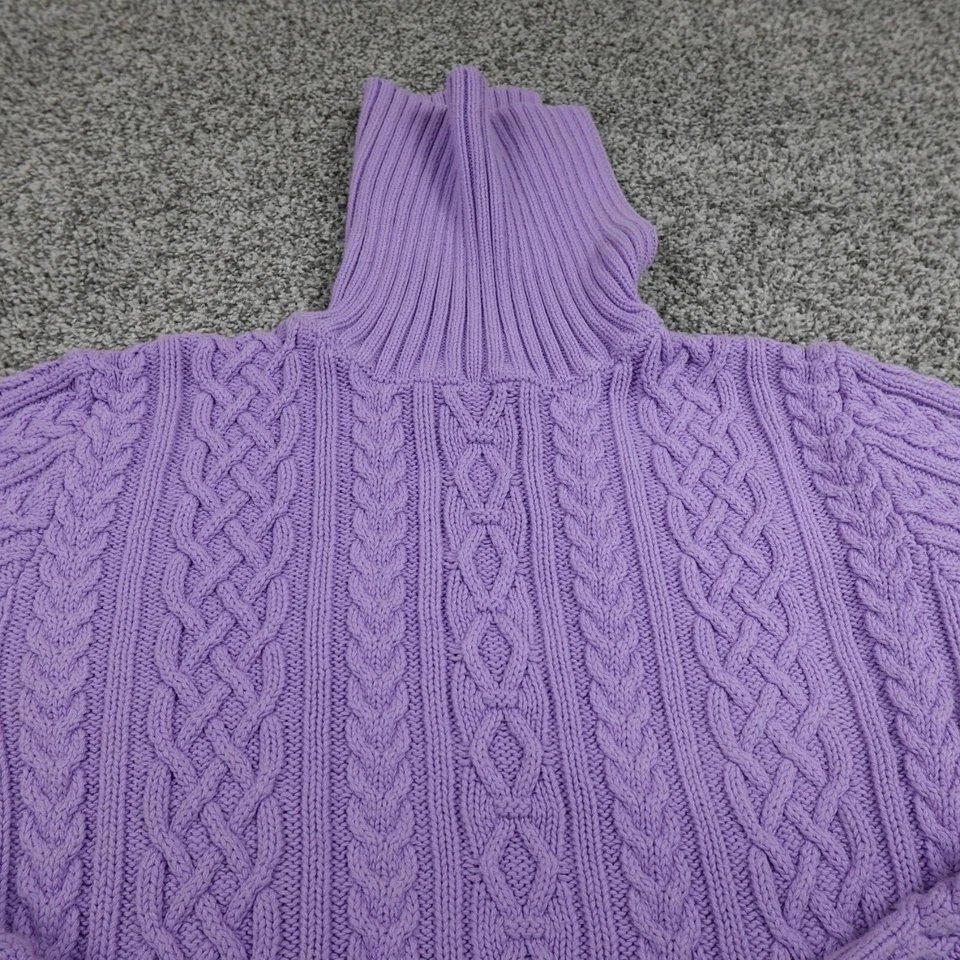 Suéter Wainscott Mujer M Púrpura Irlandés Aran Tejido Cable Pescador Sudadera Foto 2 de 4
