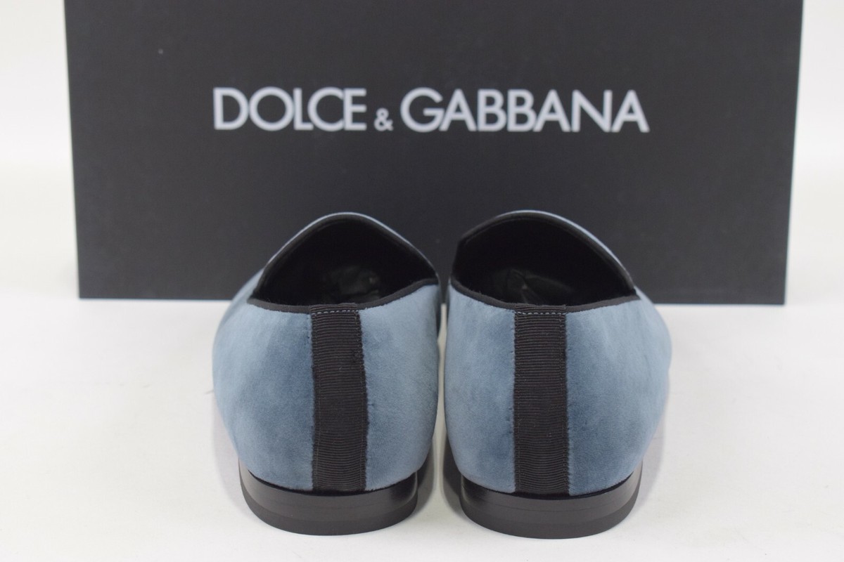 Dolce&Gabbana NWB Loafers / Slippers Size 43 10 US Blue Velvet W/ Gold DG Logo Dolce&Gabbana NWB Loafers / Slippers Size 43 10 US Blue  main image 2