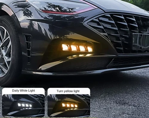 2 PIEZAS DRL LED luz de circulación diurna parachoques lámpara antiniebla para Hyundai Sonata 2020-2023 - Imagen 3 de 12