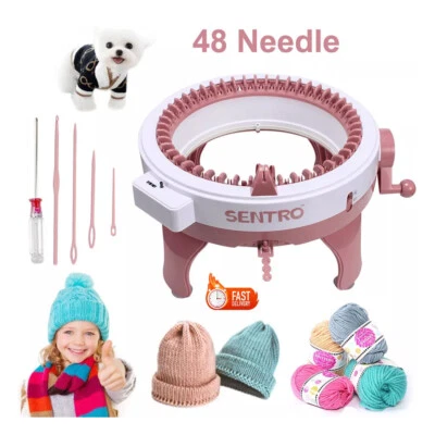 48 Needles Knitting Machine Round Hand Weaving Loom DIY Scarf Hat Kids Toy UK