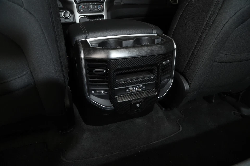 Rear Control Panel Air Vent Cover Trim For Dodge Ram 1500 2018-2020 Carbon Fiber Foto 2 de 4