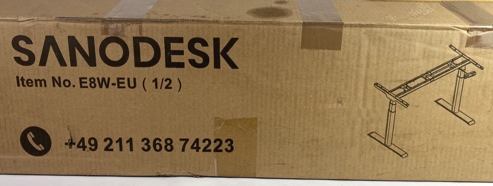 Sanodesk E8W -EU Schreibtisch höhenverstellbar Memory Gestell Weiß Paket 1/2 NEU - Bild 3 von 4