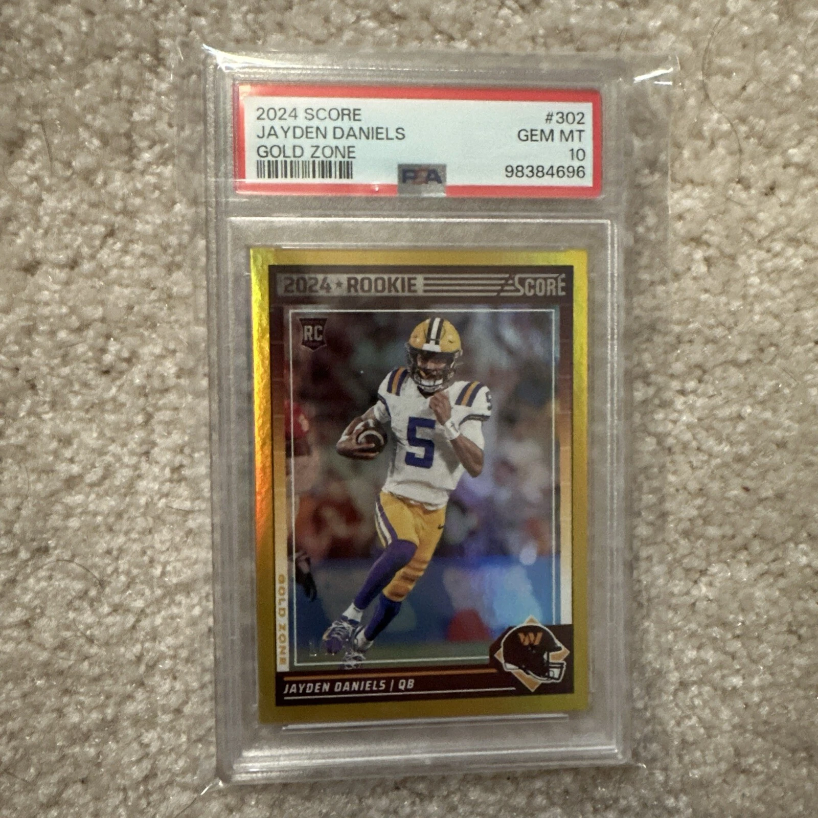 Jayden Daniels Panini Score #302 Gold Zone