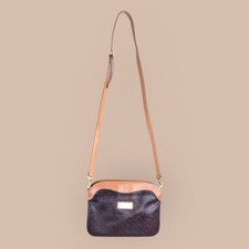 Designer Ted Lapidus Logo Brown Crossbody Bag