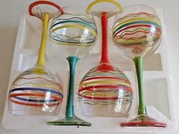 Jc Penney Home Collection Set Of 4 Hand Painted Wine Glasses Jc Penney Home Collection Set Of 4 Hand Painted Wine Glasses