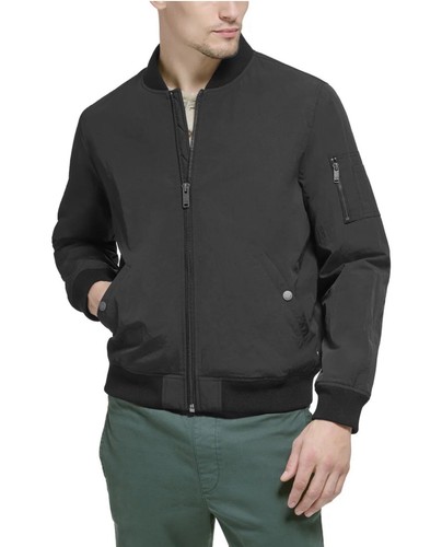 New DOCKERS Men's Golf Bomber Black Jacket, Water Resistant Size Large. - Picture 1 of 10