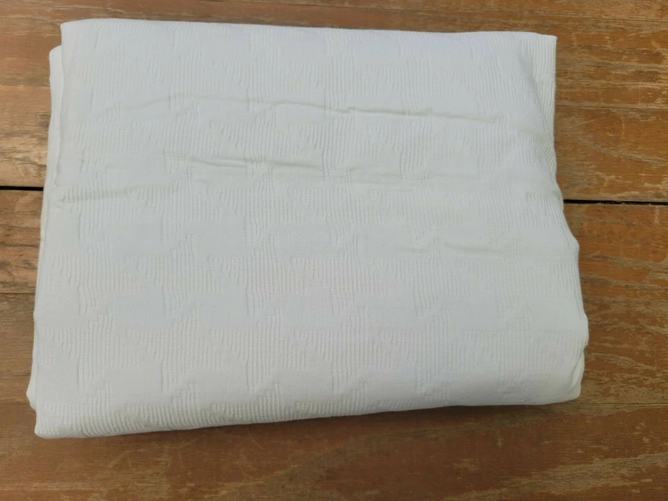 Vintage White Textured Weave Knit Drapery Home Decor Fabric 45"W x 2 yards L - Image 2 of 4