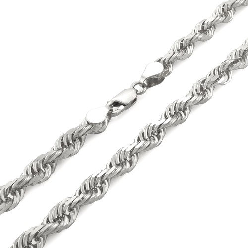 Solid 14K White Gold Mens 6mm Italian 
