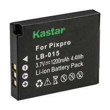Kastar 3.7V 1200mAh LB-015 Battery For KODAK PIXPRO WPZ2 Waterproof Camera LB015