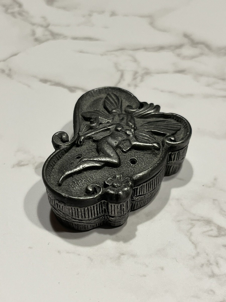 Vintage Torino Pewter FAIRY Set Brooch/Pin Trinket Box | eBay