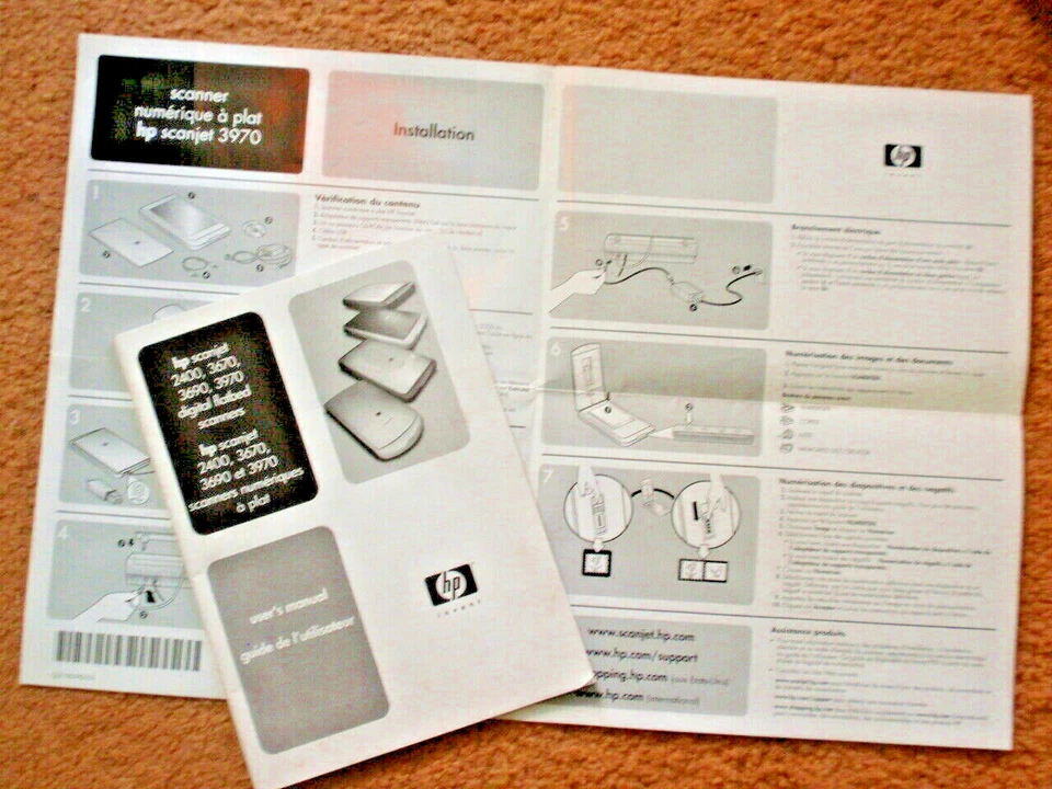 hp scanjet digital flatbed scanner 2400 3670 3690 3970 users instruction manual - Image 2 of 2
