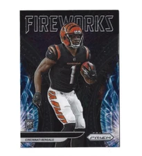 2021 Panini Prizm Football Ja'Marr Chase RC Fireworks F-11 Rookie Bengals