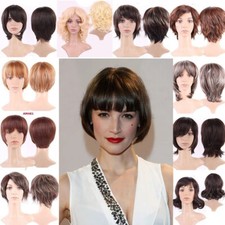Ladies Party Cosplay Casual Wigs Women's Short Straight Hair Bob Wigs With Bangs
