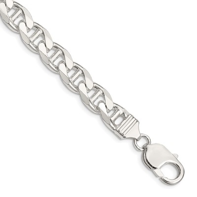 Sterling Silver 9mm Flat Cuban Anchor Chain Necklace