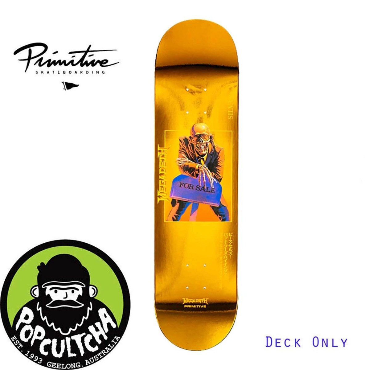 Megadeth x Primitive Peace Sells Silvas 8.125” Skateboard Deck