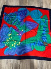 Sunkyung Sa Vintage Floral Silk Scarf 34 x 34 Vibrant Colors
