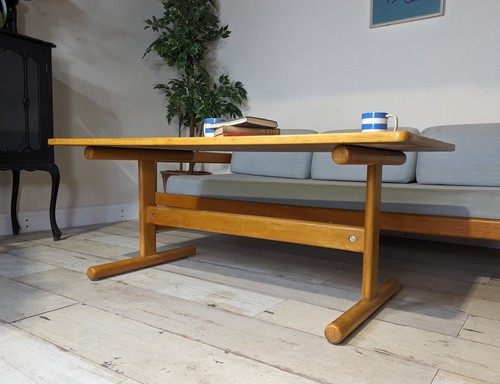 Mid Century Campus Large Rectangular Retro Vintage Teak Coffee Table - Picture 9 of 24