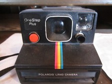 VINTAGE POLAROID ONE STEP PLUS LAND CAMERA INSTANT FILM RAINBOW STRIPE UNTESTED