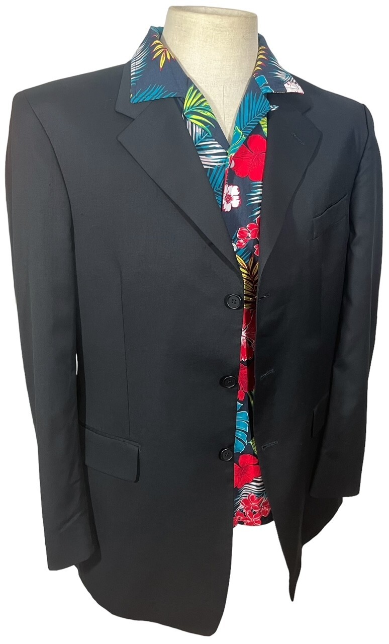 Blazer giacca tuta YSL Yves Saint Laurent blu navy pura nuova circonferenza petto 44