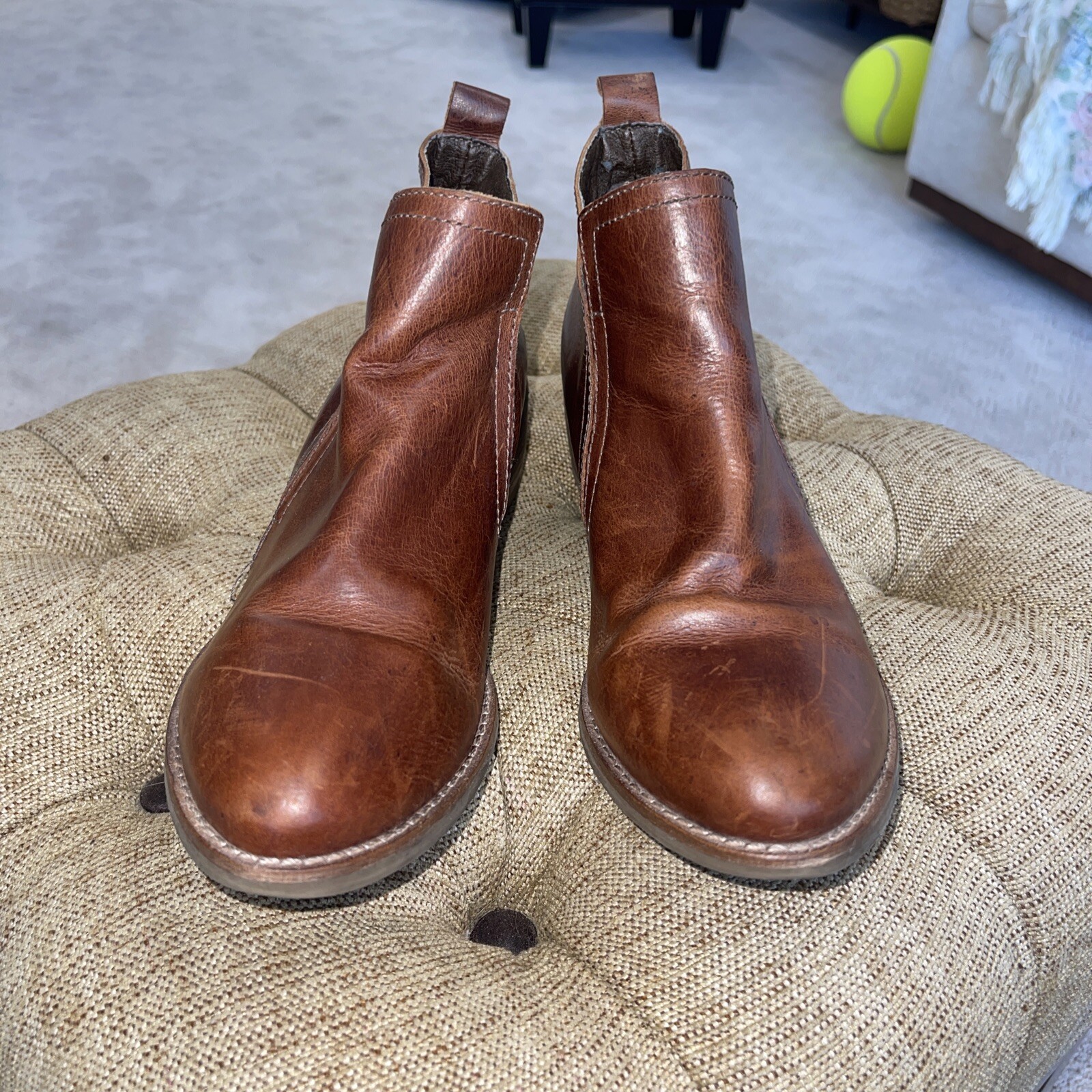 Matisse Brown Leather Booties Sz 8 Boots Distressed Yellowstone Boho Brazil Prep