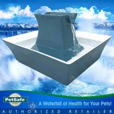 PetSafe Drinkwell Ceramic Pagoda Dog Cat Blue Fountain 70 oz PWW00-14898