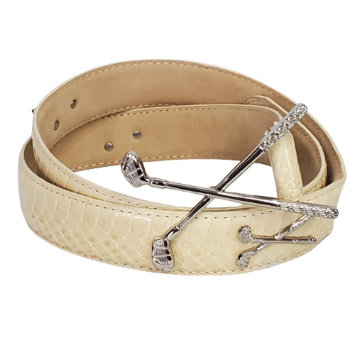 Ivory Snakeskin Belt 