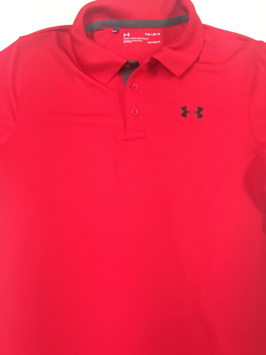 Boys red shop under armour polo