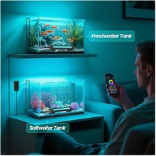 RGB Fish Tank Bubbler Light: APP  Remote Control
