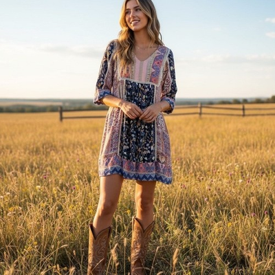 #ad #ad Sundance Patchwork Boho Floral Print Rayon Dress Women#x27;s Size M Boho Flowy $38.00