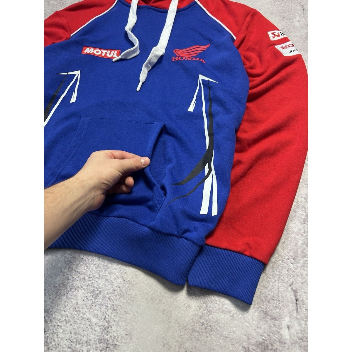 Vintage Honda Racing Team Hoodie Motul Akrapovic Genuine Licensed Official XS View 5