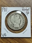 1911 P Barber Silver Half Dollar Very Good VG U.S. 50c Type Coin (Raw16868)