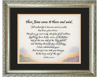 The Great Commission Matthew 28:18-20 Framed Scripture.