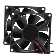2Pcs 12V 3.14in 0.98in 80mm x 80mm x 25mm DC Fan 8025 Brushless 12V-2pin