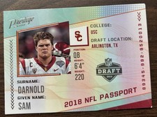 Panini 2018 Prestige NFL Passport Sam Darnold #PP-SD USC Football Card