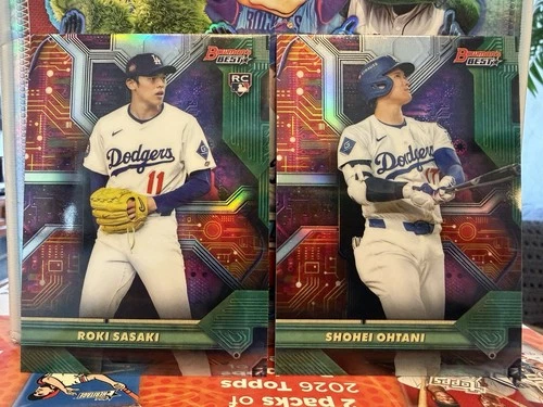 2025 Bowman’s Best Shohei Ohtani Cuircitry Refractor + Roki Sasaki RC Circuitry