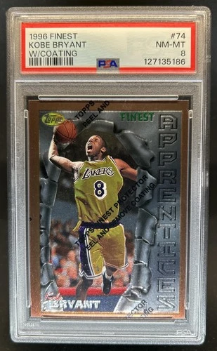 1996-97 Topps Finest Kobe Bryant W/Coating Bronze Rookie RC #74 Lakers PSA 8