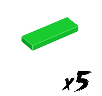 5x LEGO 63864   1x3 Tile   Fliese   hellgrün   bright green