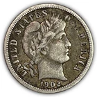 1902-O Barber Dime Silver Extremely Fine XF Coin #27120