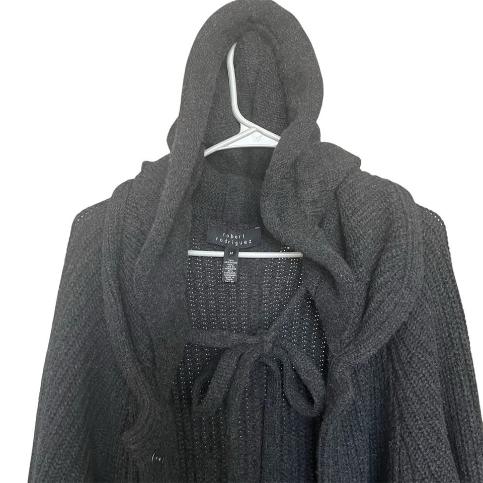 Suéter Cárdigan Gris Robert Rodriguez Talla M Grueso Gran Tamaño Cabincore Con Capucha Foto 3 de 4