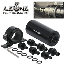 100 Micron Cleanable Fuel Filter Inline For Gas Diesel E85 Orb10 Barb Adapter