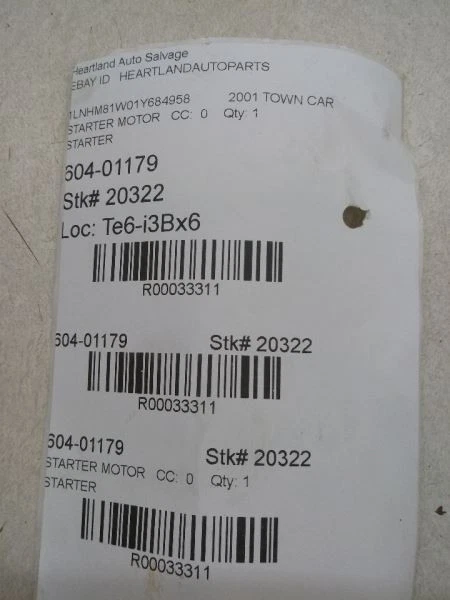 99 00 01 02 03 04 2005 Lincoln Town Car Starter OEM usado probado Foto 3 de 3