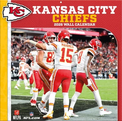 NFL Kalender 2026 Kansas City Chiefs Football Wandkalender 30x30cm Calendar