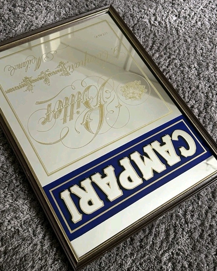Lot MIRROR PAINTING CAMPARI 70s measures 40x30 cm 