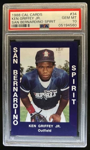 1988 Cal League Cards Ken Griffey Jr San Bernardino Spirit Rookie RC #34 PSA 10