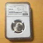 1946 S Washington Quarter Silver 25C NGC MS 64 Certified San Francisco Mint