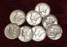 Mercury Dimes ~ 8 SILVER Coins ~ Circulated ~ FREE SHIPPING ! My #413