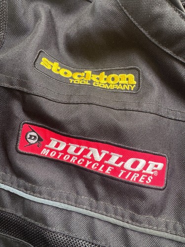 Sedici Motorcycle Jacket 2XL Black Textile Armor Padded Racing Dunlop Patches - Picture 3 of 12