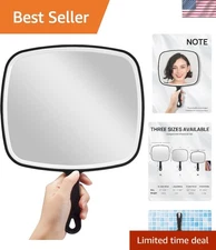 Extra Large Handheld Black Mirror - 9" W x 12.4" L, Pack of 3 - HD Reflection